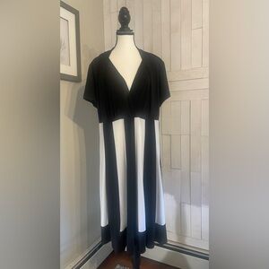 Black and White thick striped dress